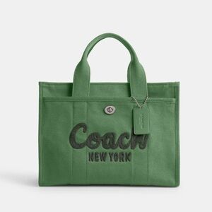 Coach Canvas Cargo Tote in green